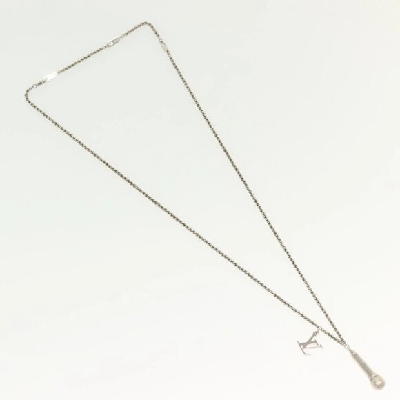 LOUIS VUITTON DJ Vocabulary Necklace metal Silver M69458 LV Auth 138915 - Picture 2 of 16